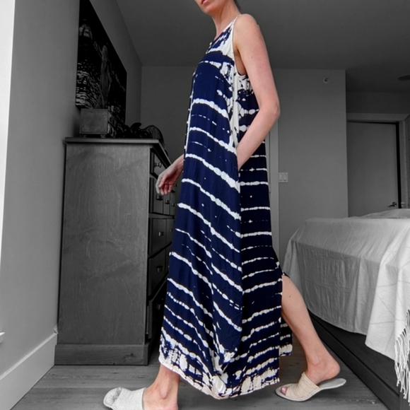Young Fabulous & Broke Dresses & Skirts - Tie Dye Sleeveless Mumu Maxi Dress with Pockets